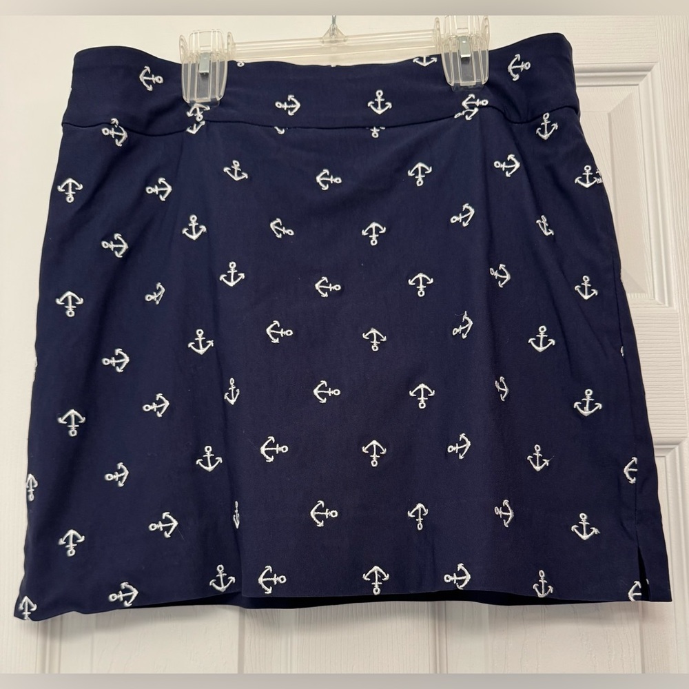 Charter Club Embroidered Anchor-Print Pull-On
Skort SZ 10P